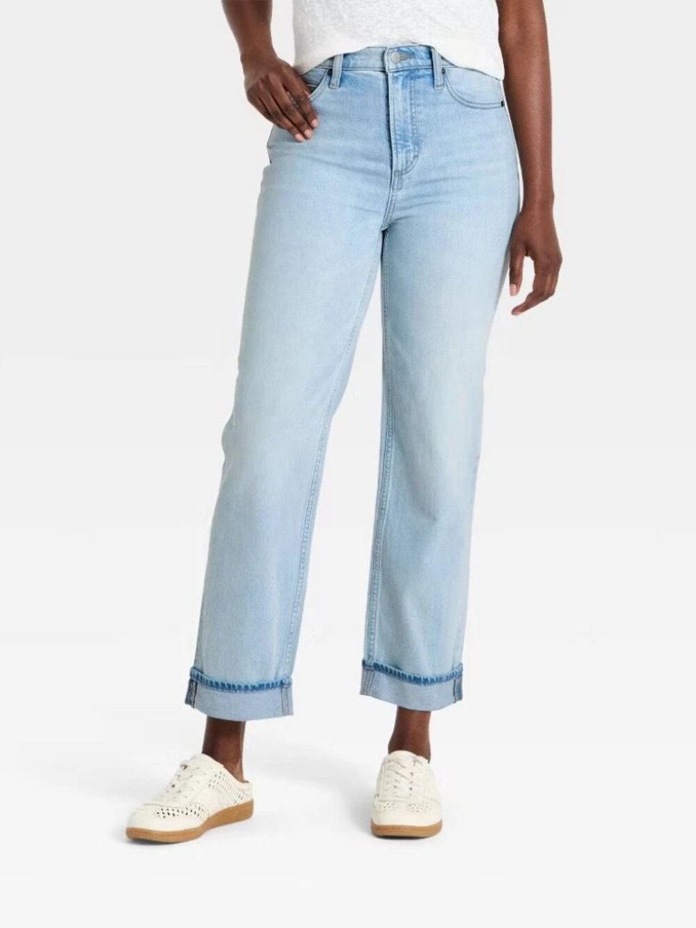 NWT Women's Universal Thread Size 12 High-Rise Vintage Straight Cropped Jeans